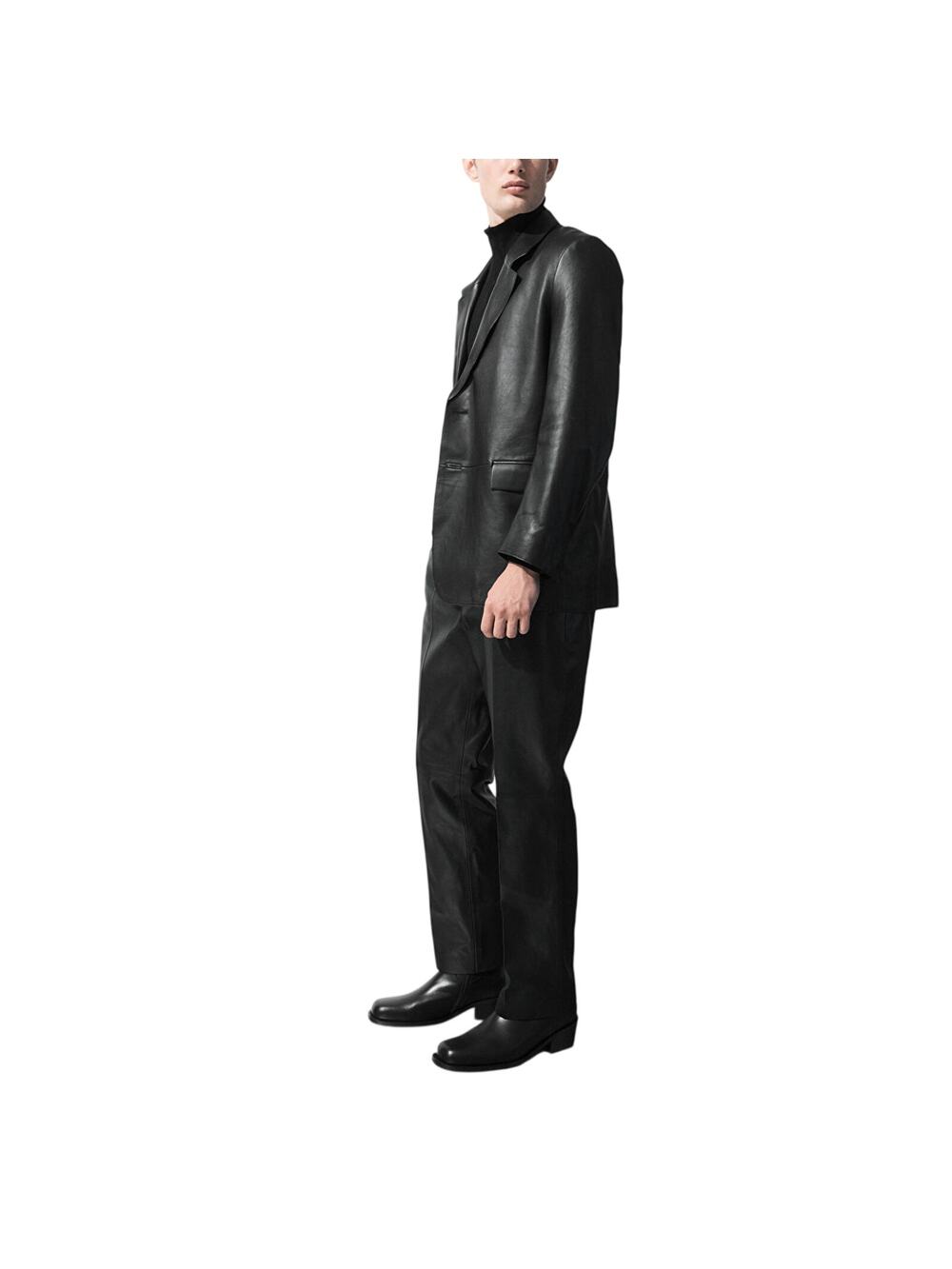 Cos Tailored Black Leather Pants Size 30 R